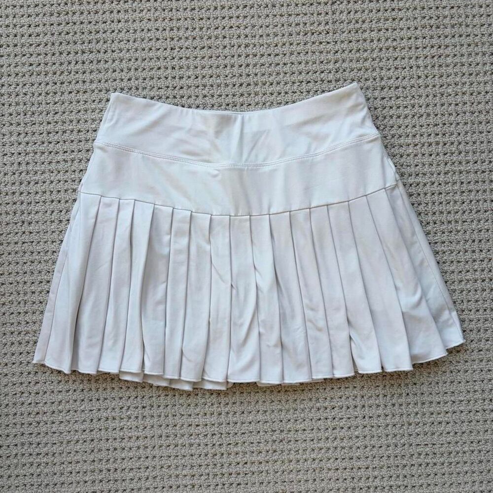 White pleated tennis skirt with shorts